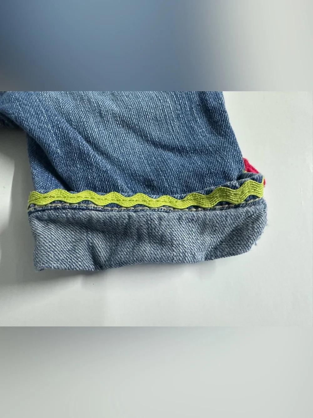 Gymboree Denim Capris with Pink Bloom Trim and Pink Bloomer